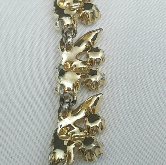 Vintage Coro Floral Enamel AB Rhinestone Necklace - Picture 7 of 8